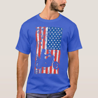 Motorradfahrer mit amerikanischer Flagge 171 T-Shirt