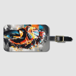 Motorradfahrer mit hoher Geschwindigkeit, kühl, dy Gepäckanhänger