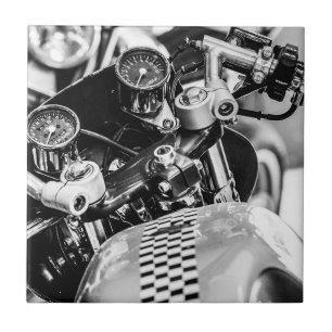 Motorradfahrer Monochrome Motorradfahrer Fliese
