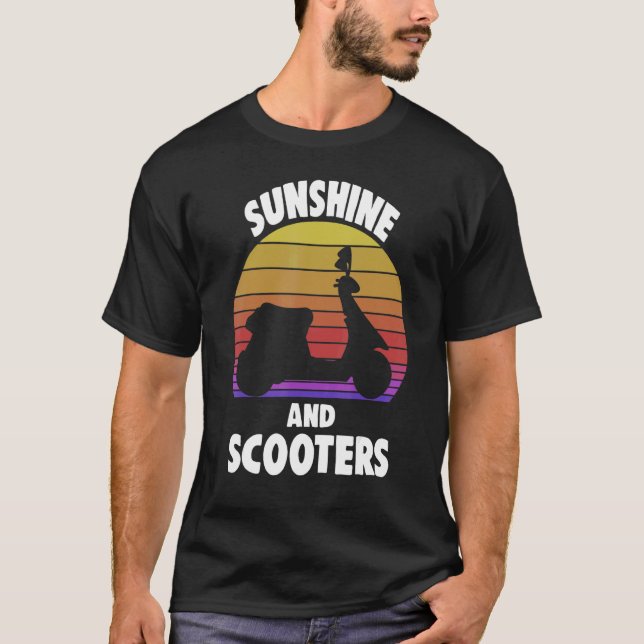 Motorradfahrer Moped Motorrad Sonnenschein und Sco T-Shirt (Vorderseite)