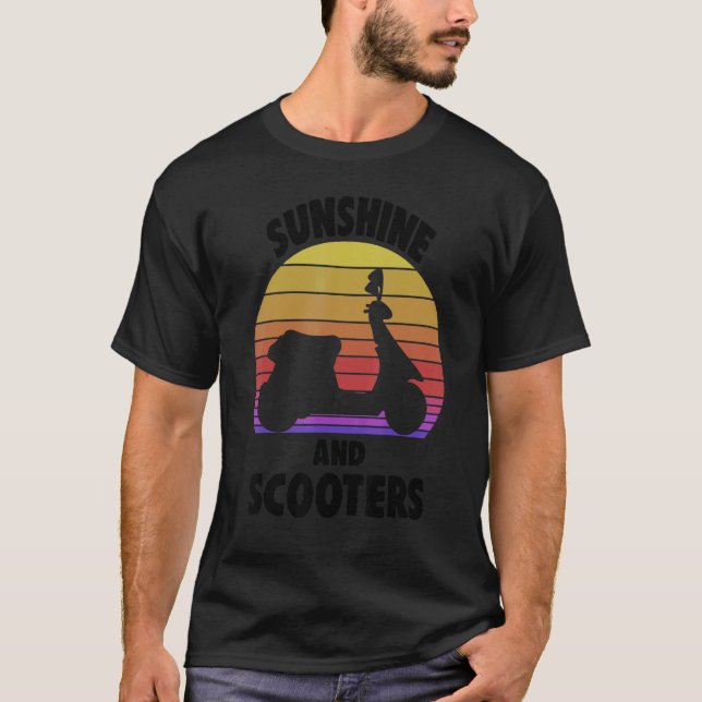 Motorradfahrer Moped Motorrad Sonnenschein und Sco T-Shirt (Vorderseite)