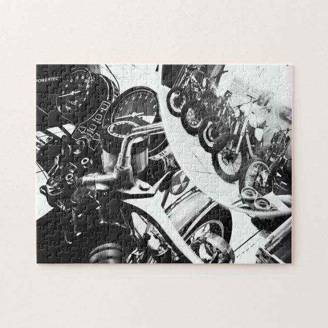 Motorradfahrer Motorrad Puzzle (Horizontal)