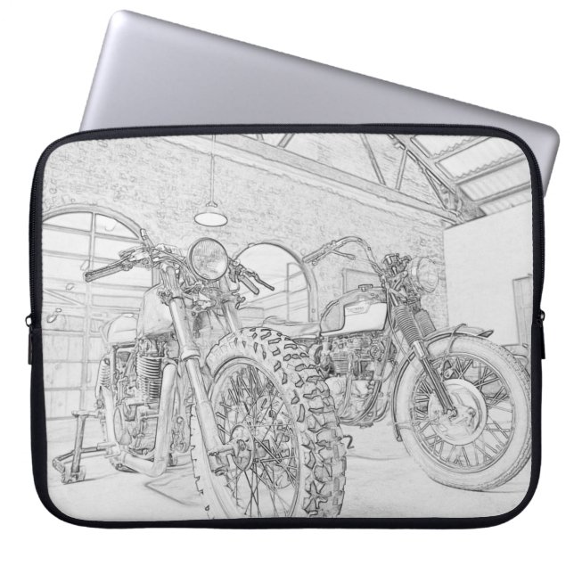 Motorradfahrer - Notebook-Sieb Laptopschutzhülle (Vorderseite)