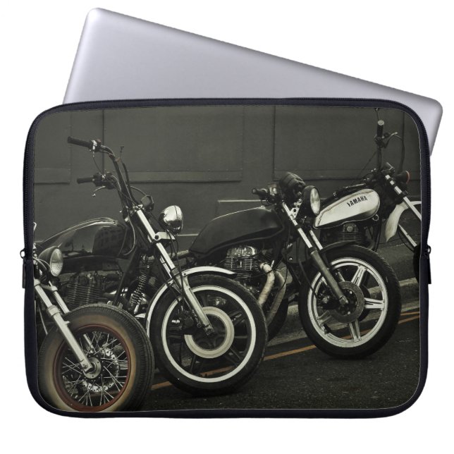 Motorradfahrer - Notebook-Sieb Laptopschutzhülle (Vorderseite)