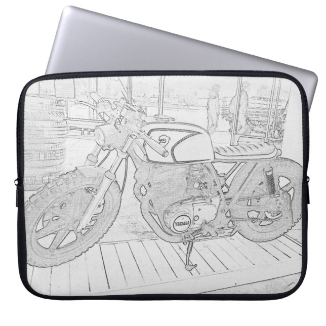 Motorradfahrer - Notebook-Sieb Laptopschutzhülle (Vorderseite)