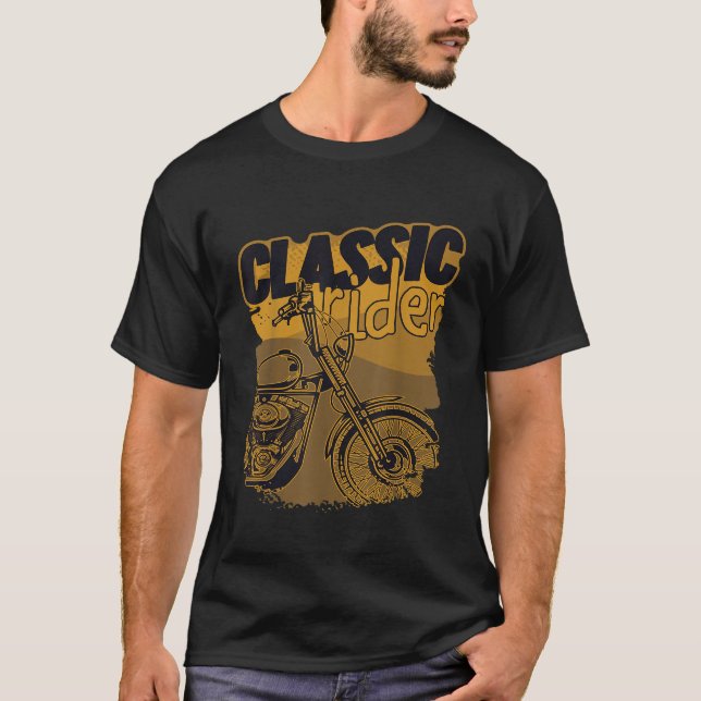 Motorradfahrer Oldtimer Opa Motorrad T-Shirt (Vorderseite)