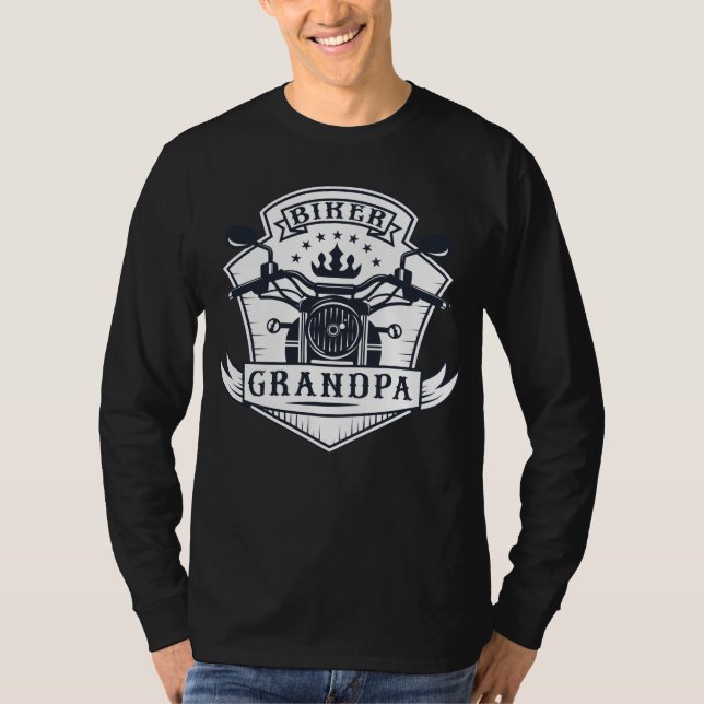 Motorradfahrer Opa Abzeichen T-Shirt (Vorderseite)
