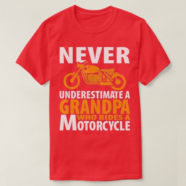 Motorradfahrer Opa, der mit dem Fahrrad fährt Männ T-Shirt (Design vorne)