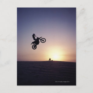 Motorradfahrer Postkarte