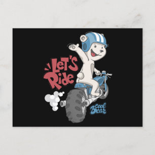 Motorradfahrer Postkarte