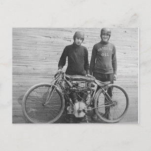 Motorradfahrer-Postkarte von 1930 Postkarte