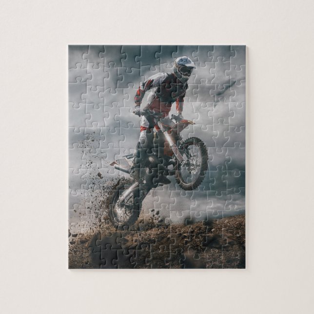 Motorradfahrer Puzzle (Vertikal)