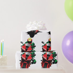 Motorradfahrer Reiten Red Sportbike Geschenkpapier