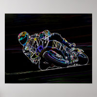 Motorradfahrer-Rennskizze