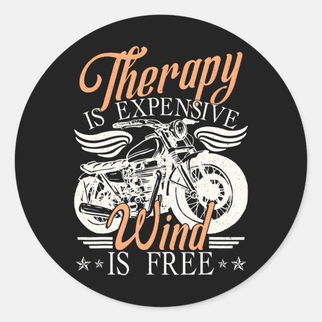 Motorradfahrer Runder Aufkleber (Vorderseite)