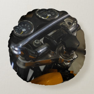 Motorradfahrer Rundes Kissen