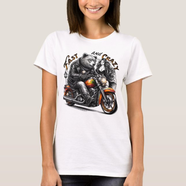 Motorradfahrer Sasquatch,Yeti,Bigfoot T-Shirt (Vorderseite)