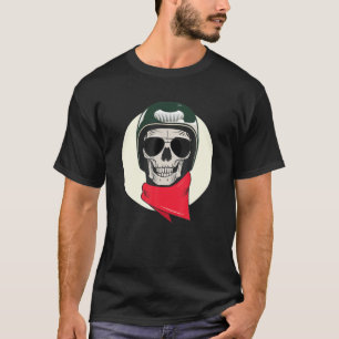 Motorradfahrer-Schädeldesign T-Shirt