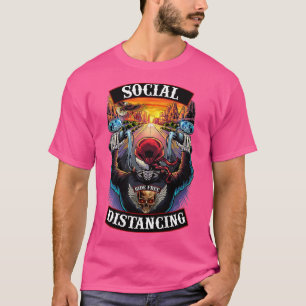 Motorradfahrer-Skull für soziale Distanzen T-Shirt