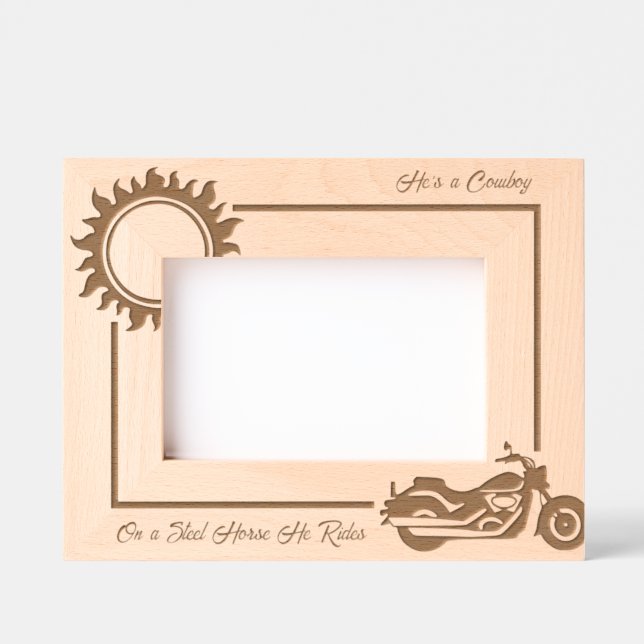 Motorradfahrer Stahlpferd 6x4L Geätzte Rahmen (Vorderseite)