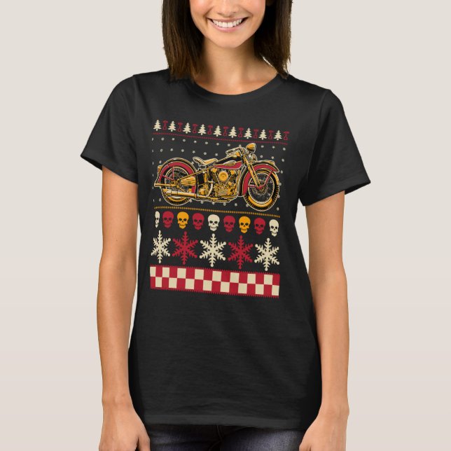 Motorradfahrer-Stil Biker Ugly Sweater T-Shirt (Vorderseite)