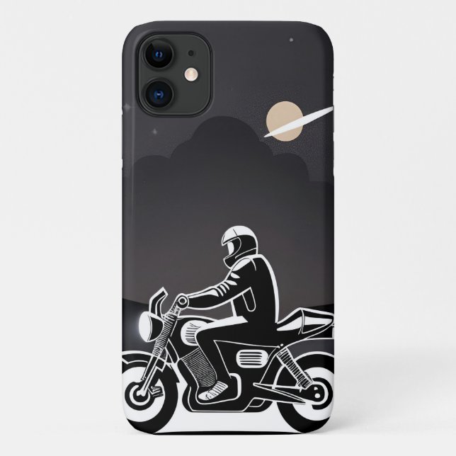 Motorradfahrer unter dem Moonlit Sky Case-Mate iPhone Hülle (Rückseite)