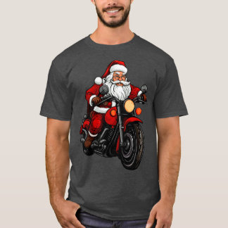 Motorradfahrer Weihnachtsmann T-Shirt