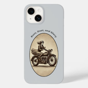 Motorradfahrerin im Vintage-Look mit Schutzbrille Case-Mate iPhone 14 Hülle