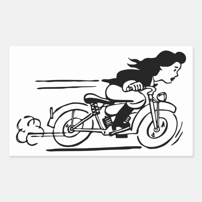 Motorradfahrerin Piazza della Riforma Rechteckiger Aufkleber (Vorderseite)