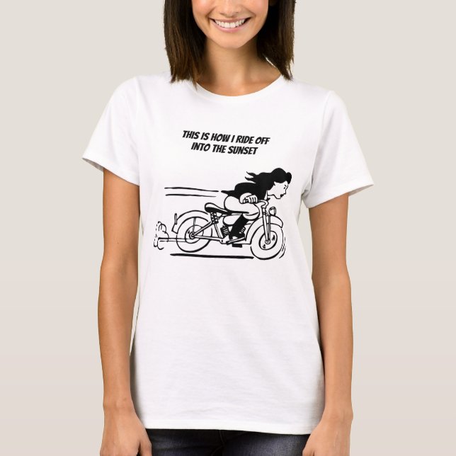 Motorradfahrerin Piazza della Riforma T-Shirt (Vorderseite)