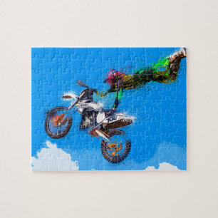 Motorradfahrermotocross-Jump Puzzle