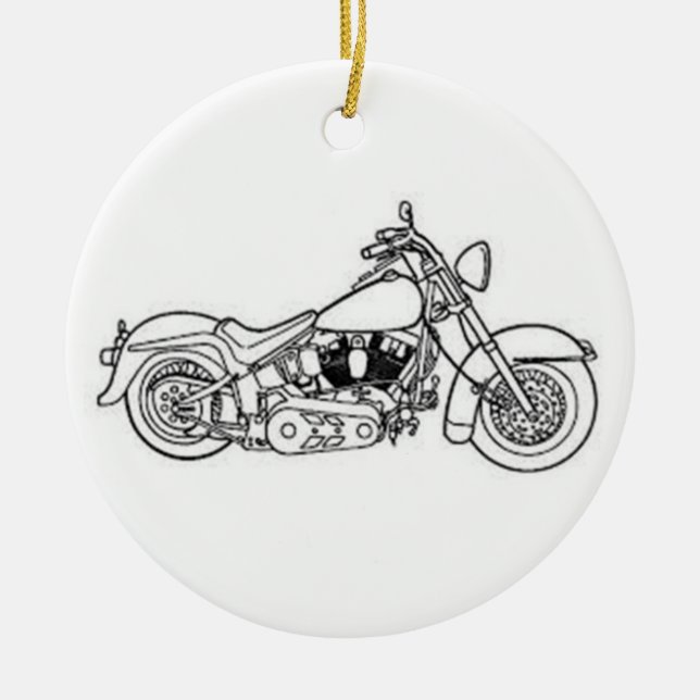 MOTORRADFAHRRADVERANSTALTUNG KERAMIK ORNAMENT (Vorne)