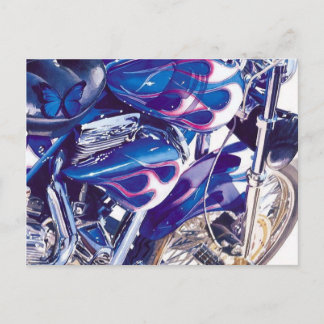 Motorradfarbe "Blaustahl" Postkarte