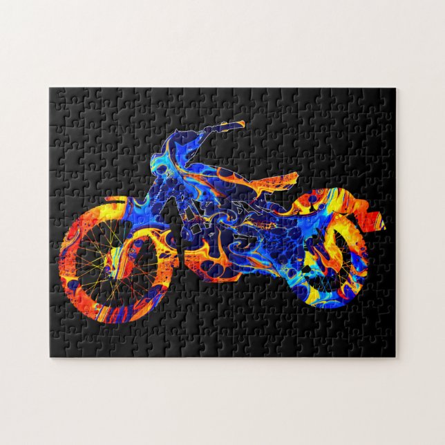 MOTORRADFARBIGER MIX-NEONFALT PUZZLE (Horizontal)