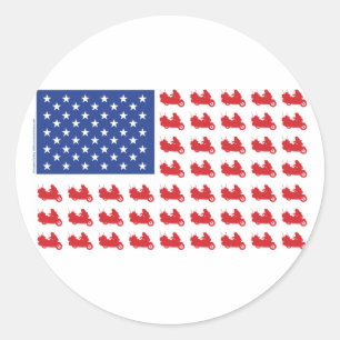 Motorradflagge Runder Aufkleber