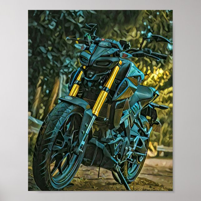Motorradgeschenk Poster (Vorne)