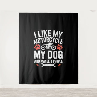 Motorradhund Sarcastic Quote Hunde Humor Wandteppich