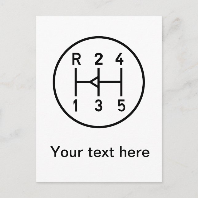 Motorradknopf, Schaltmuster Postkarte (Vorderseite)