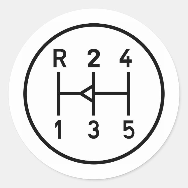 Motorradknopf, Schaltmuster Runder Aufkleber (Vorderseite)