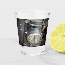 Motorradlampe Schnapsglas
