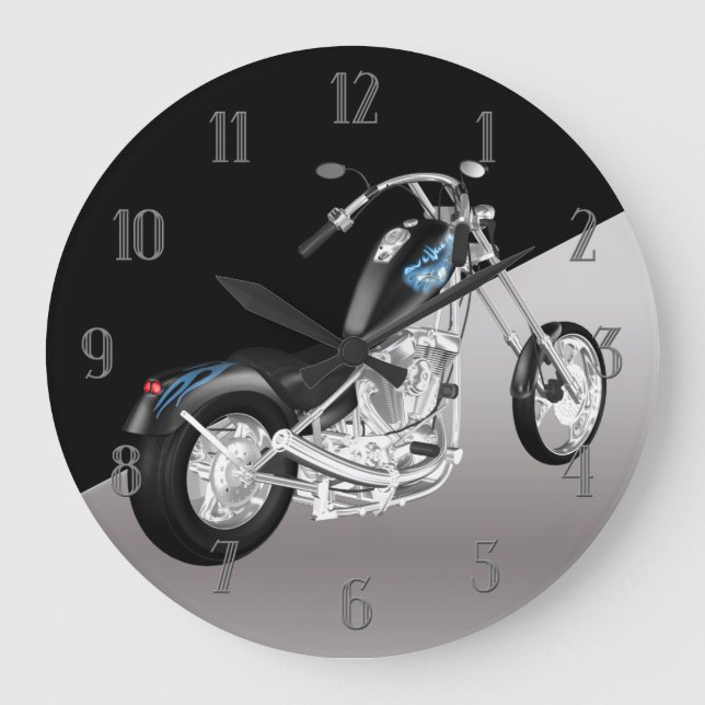 Motorradmauer Große Wanduhr (Vorderseite)