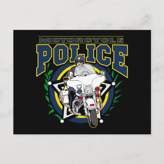 Motorradpolizei Postkarte (Vorderseite)