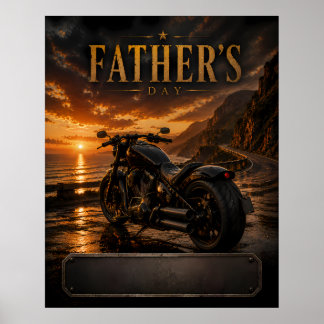 Motorradposter zum Vatertag mit individuellem Name Poster