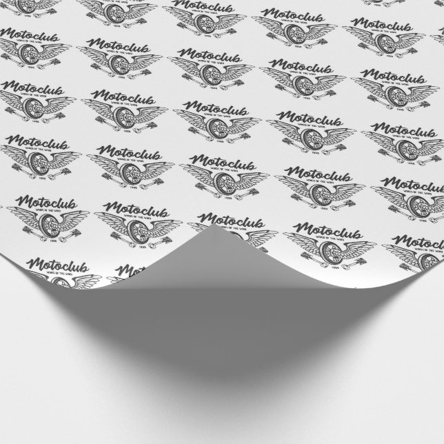 Motorradreifen mit Flügeln Geschenkpapier (Ecke)