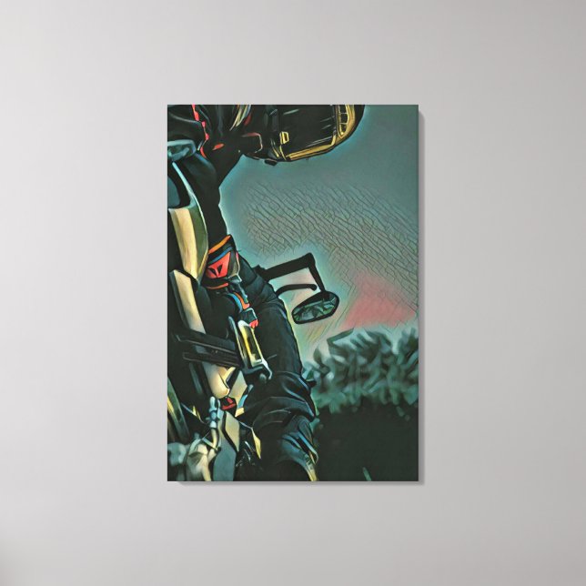 Motorradrennen Leinwanddruck (Vorderseite)