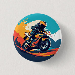 Motorradrennfahrer Button