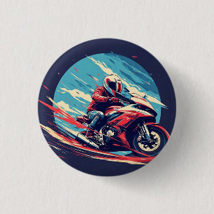 Motorradrennfahrer Button