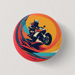 Motorradrennfahrer Button