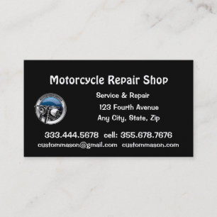 Motorradreparatur und Service-Shop Visitenkarte
