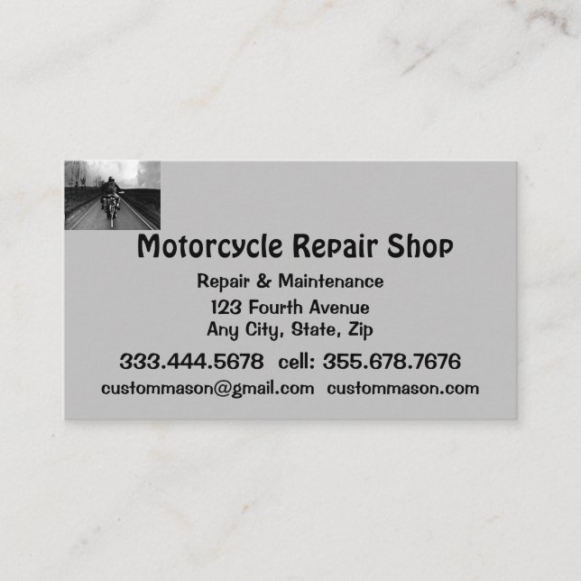Motorradreparatur und Service-Shop-Visitenkarte Visitenkarte (Vorderseite)